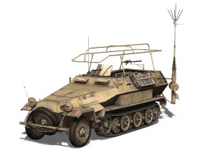 sdkfz 251-3 ausfb - communications vehicle - 15p 3D Model