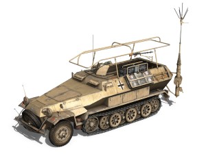 sdkfz 251-3 ausfb - communications vehicle - 15p 3D Model