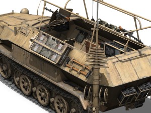 sdkfz 251-3 ausfb - communications vehicle - 15p 3D Model