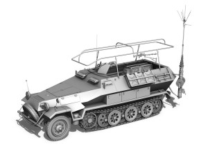 sdkfz 251-3 ausfb - communications vehicle - 15p 3D Model