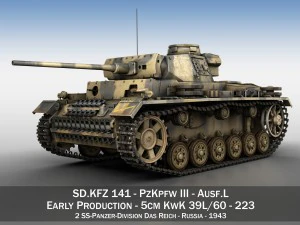 pzkpfw iii - panzer 3 - ausfl - 223 3D Model