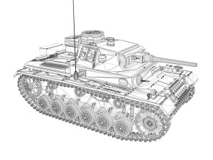 pzkpfw iii - panzer 3 - ausfj - 1k 3D 모델