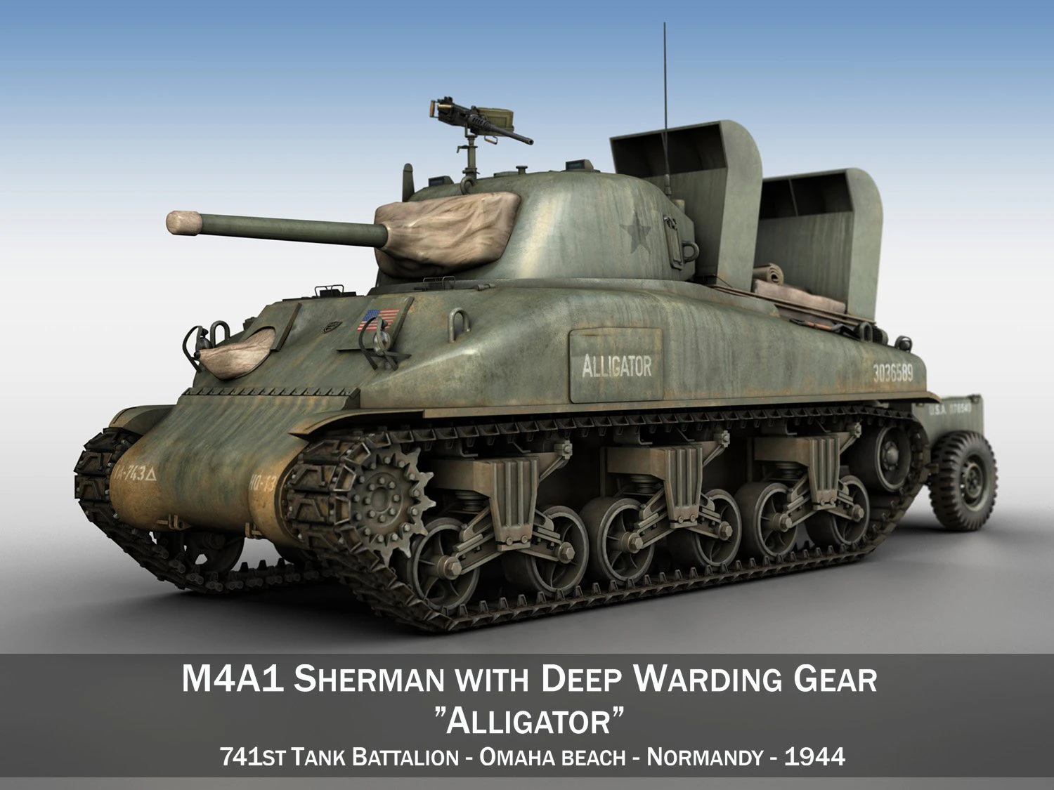 m4a1 sherman - alligator 3D Model .c4d .max .obj .3ds .fbx .stl .blend