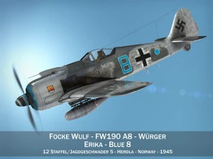Focke Wulf - FW190 A8 - Blau 8 3D Modell