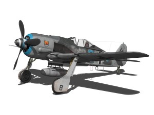 focke wulf - fw190 a8 - blue 8 3D Model