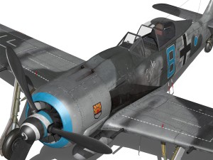 focke wulf - fw190 a8 - blue 8 3D Model