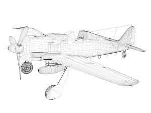 focke wulf - fw190 a8 - blue 8 3D Model