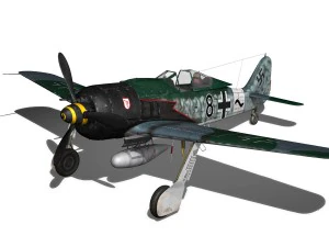 focke wulf - fw190 a8 - black 8 3D Model
