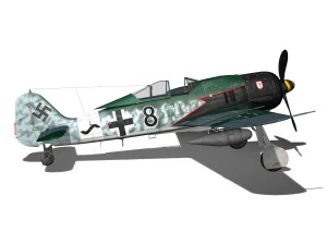 focke wulf - fw190 a8 - black 8 3D Model