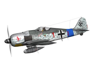 focke wulf - fw190 a8 - red 1 3D 모델