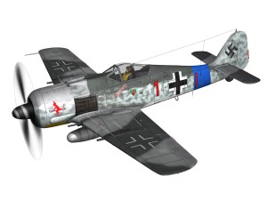 focke wulf - fw190 a8 - red 1 3D 모델