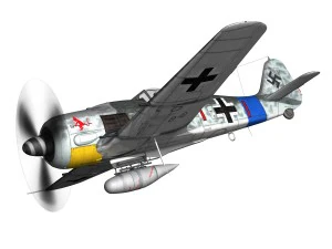 focke wulf - fw190 a8 - red 1 3D Model