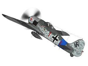 focke wulf - fw190 a8 - red 1 3D Model
