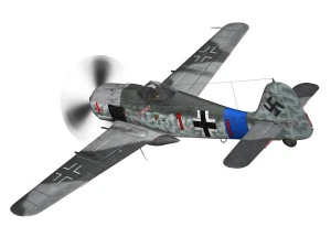 focke wulf - fw190 a8 - red 1 3D Model