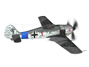 focke wulf - fw190 a8 - red 1 3D Model