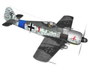 focke wulf - fw190 a8 - red 1 3D 모델