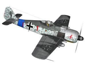 focke wulf - fw190 a8 - red 1 3D Model
