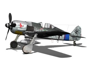 focke wulf - fw190 a8 - red 1 3D Model