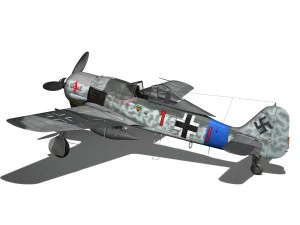 focke wulf - fw190 a8 - red 1 3D Model