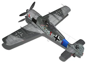 focke wulf - fw190 a8 - red 1 3D Model
