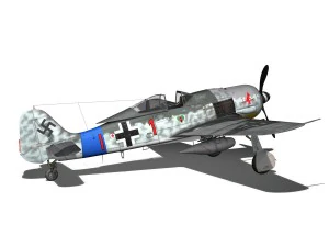 focke wulf - fw190 a8 - red 1 3D Model