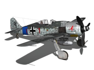 focke wulf - fw190 a8 - red 1 3D 모델