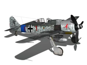 focke wulf - fw190 a8 - red 1 3D Model