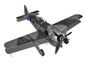 focke wulf - fw190 a8 - red 1 3D Model