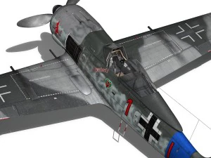 focke wulf - fw190 a8 - red 1 3D Model