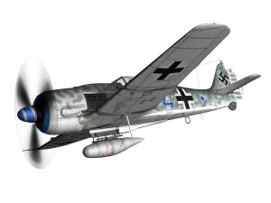focke wulf - fw190 a8 - blue 4 Model 3D