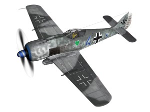 focke wulf - fw190 a8 - blue 4 Model 3D