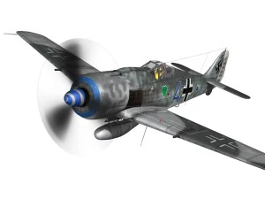 focke wulf - fw190 a8 - blue 4 3D Model