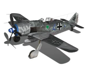 focke wulf - fw190 a8 - blue 4 3D Model