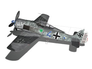 focke wulf - fw190 a8 - blue 4 Model 3D