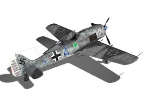 focke wulf - fw190 a8 - blue 4 Model 3D