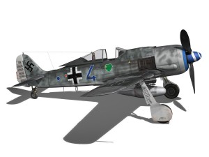focke wulf - fw190 a8 - blue 4 Model 3D