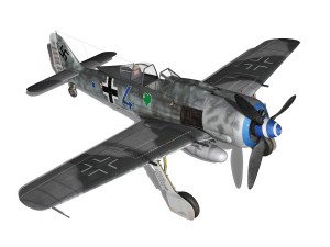 focke wulf - fw190 a8 - blue 4 Model 3D