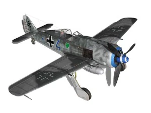 focke wulf - fw190 a8 - blue 4 3D Model