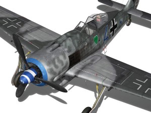 focke wulf - fw190 a8 - blue 4 Model 3D