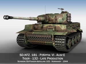 panzer vi - tiger - 132 - late production 3D मॉडल