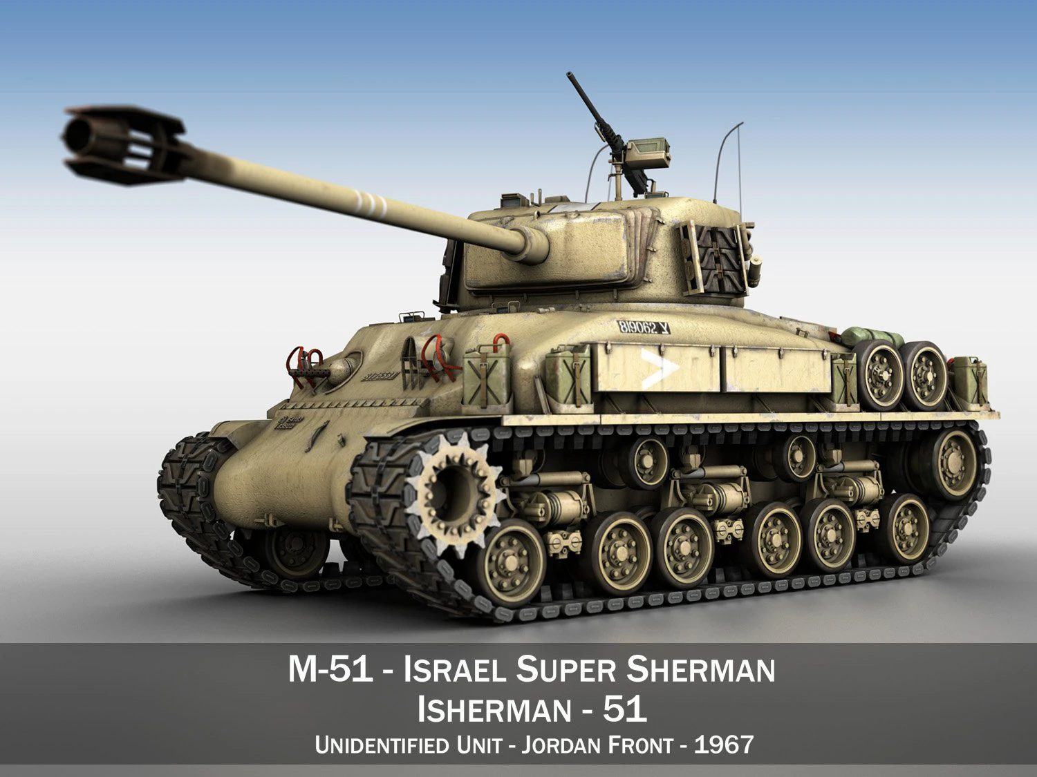 m51 israel super sherman - 51 3D Model .c4d .max .obj .3ds .fbx .stl .blend 