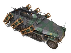 sdkfz 251-1 ausfc - ground stuka - 24pd 3D 模型