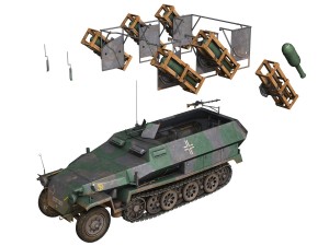 sdkfz 251-1 ausfc - ground stuka - 24pd 3D 模型