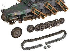 sdkfz 251-1 ausfc - ground stuka - 24pd 3D 模型