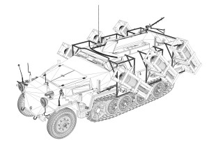 sdkfz 251-1 ausfc - ground stuka - 24pd 3D 模型