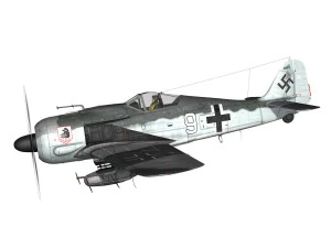focke wulf - fw190 a8 - white 9 3D Model