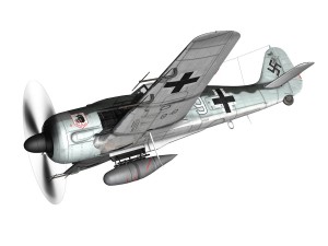 focke wulf - fw190 a8 - white 9 Modèle 3D