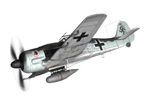 focke wulf - fw190 a8 - white 9 3D Model