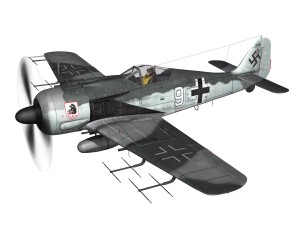 focke wulf - fw190 a8 - white 9 Modèle 3D