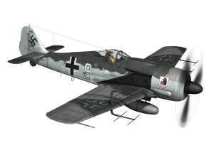 focke wulf - fw190 a8 - white 9 3D Model